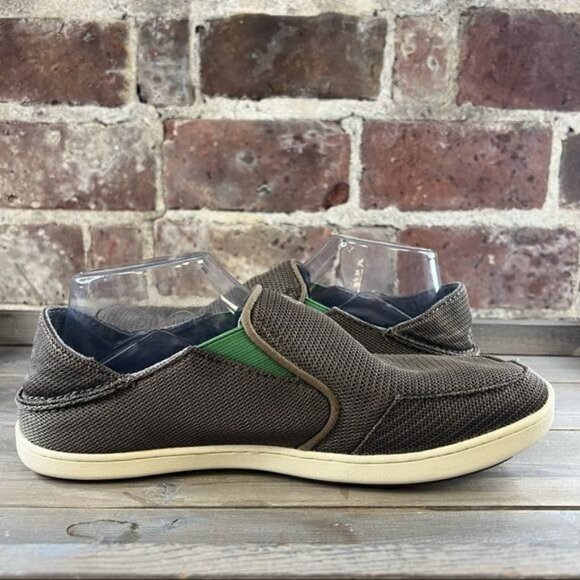 OluKai Nohea Mesh Slip On Shoes Mustang & Lime Peel Sz 9 - Picture 1 of 10